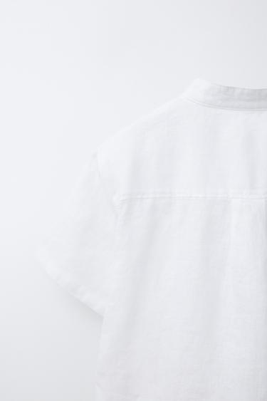 CHEMISE 100 % LIN - Écru de Zara - Image 3