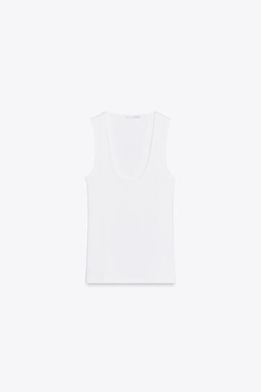 DÉBARDEUR TANK STRETCH - Blanc de Zara - Image 1