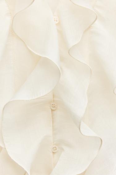 ZW COLLECTION RUFFLED SHIRT - Ecru by Zara