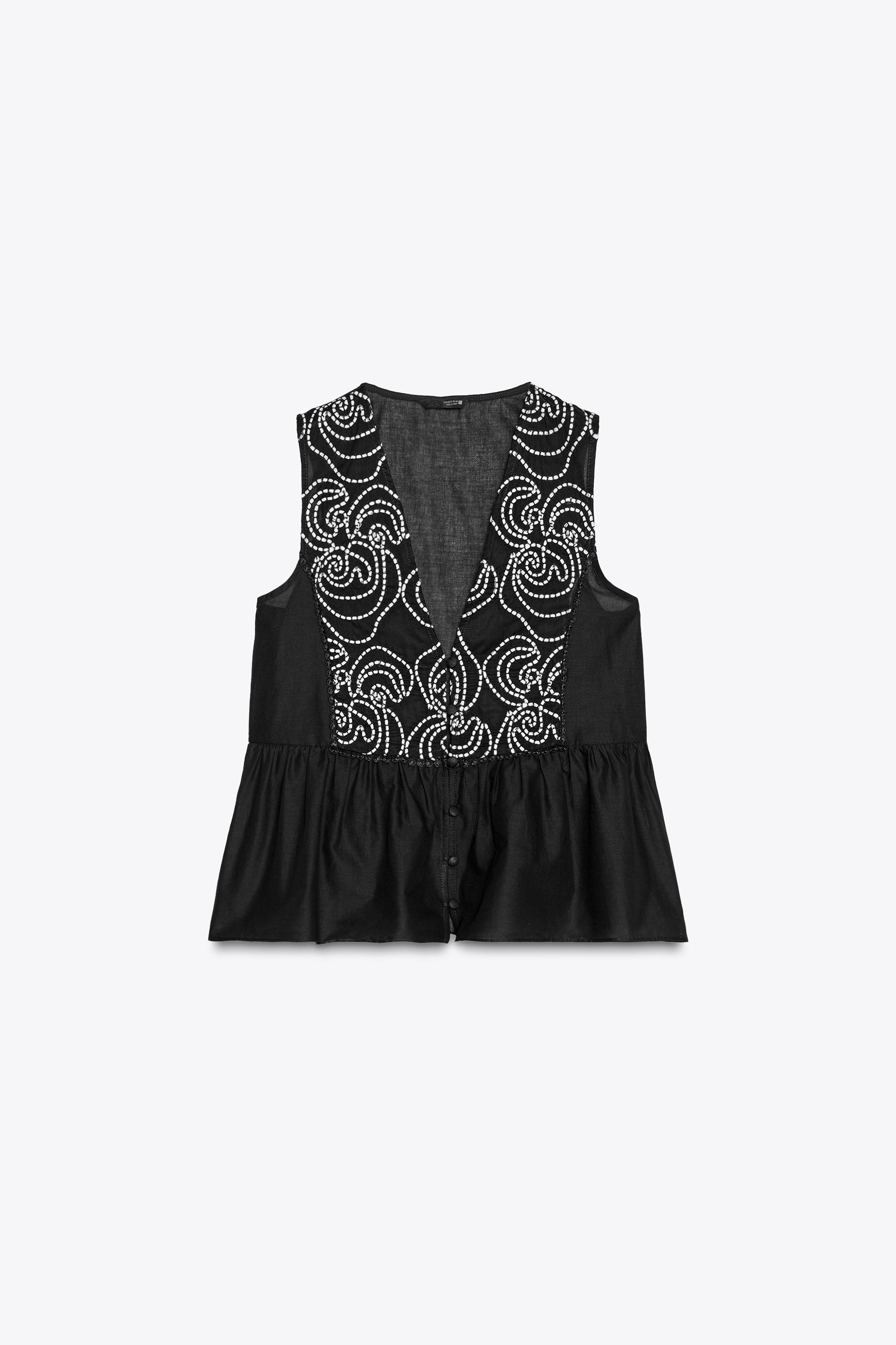 Smocked Floral Motif Blouse