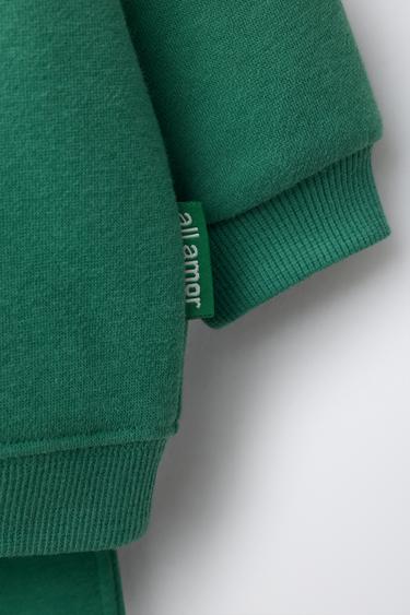 BASIC SWEATSHIRT AND JOGGER TROUSERS SET - Green by Zara - Image 2