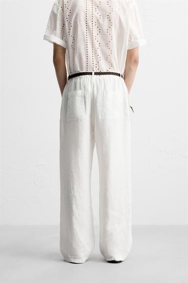 100% LINEN TROUSERS - White by Zara - Image 2