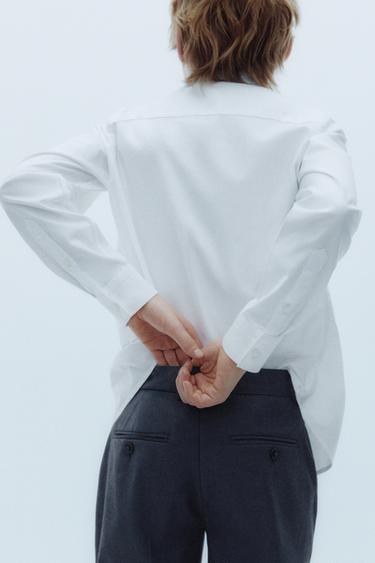 CAMISA LISA VESTIR - Blanco de Zara