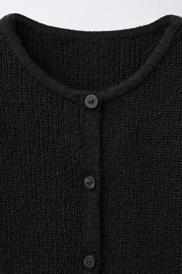 Zara BASIC KNIT CARDIGAN - Black