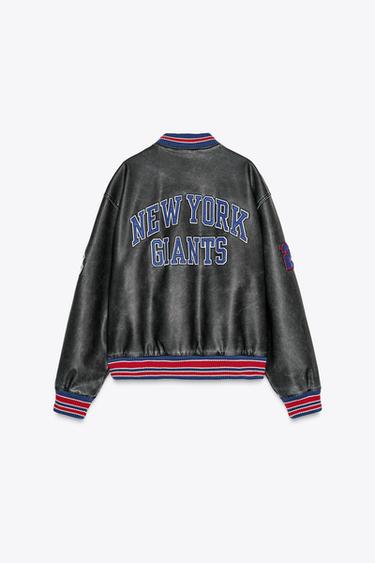 NFL LEATHER-EFFECT BOMBER JACKET - Grey by Zara
