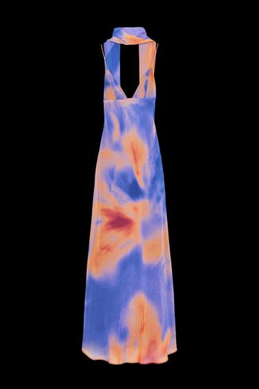 Zara FOULARD PRINT LONG DRESS - TYENARANJA - Image 0