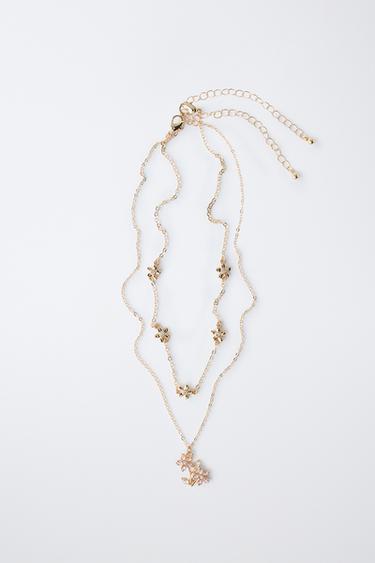 LOT DE DEUX COLLIERS FLEURS - Doré de Zara - Image 3