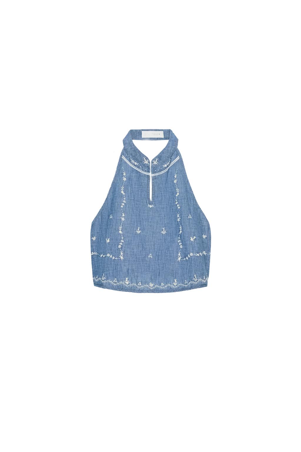 EMBROIDERED HALTER TOP - image 3