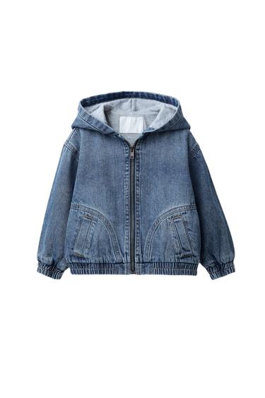 HOODED DENIM JACKET - Mid-blue by Zara - Image 0