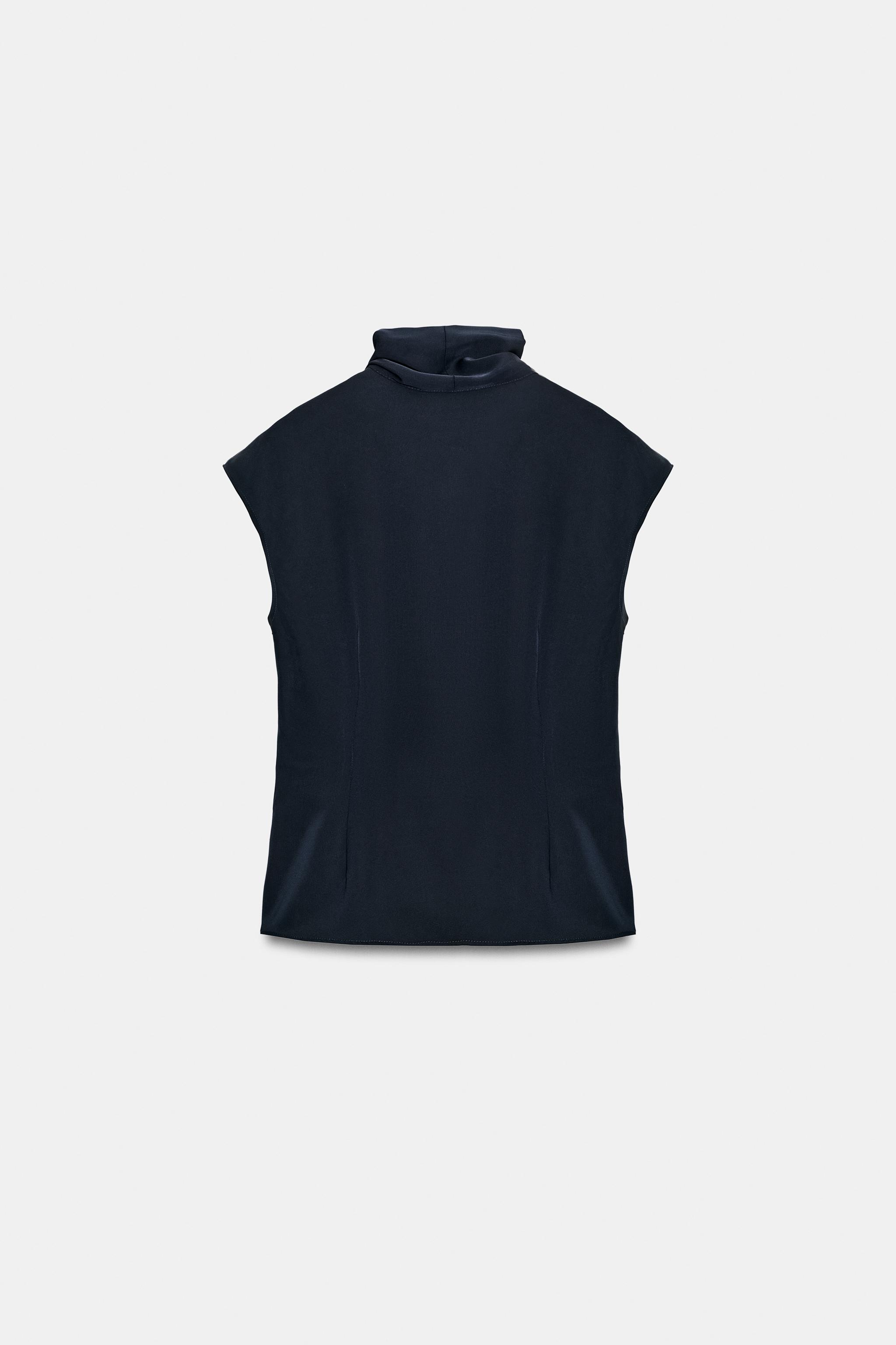 Женские рубашки Zara BOW SLEEVELESS TOP — фото 7
