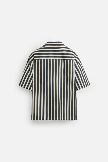 STRIPED TEXTURED SHIRT - Dark grey by Zara - Image 7