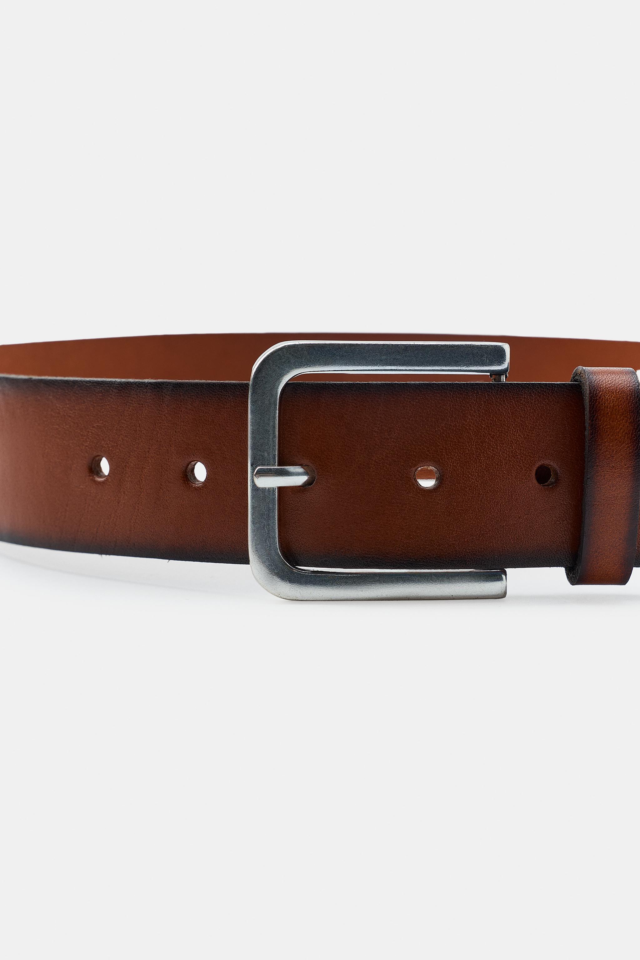 CEINTURE 100% CUIR EFFET DÉLAVÉ
