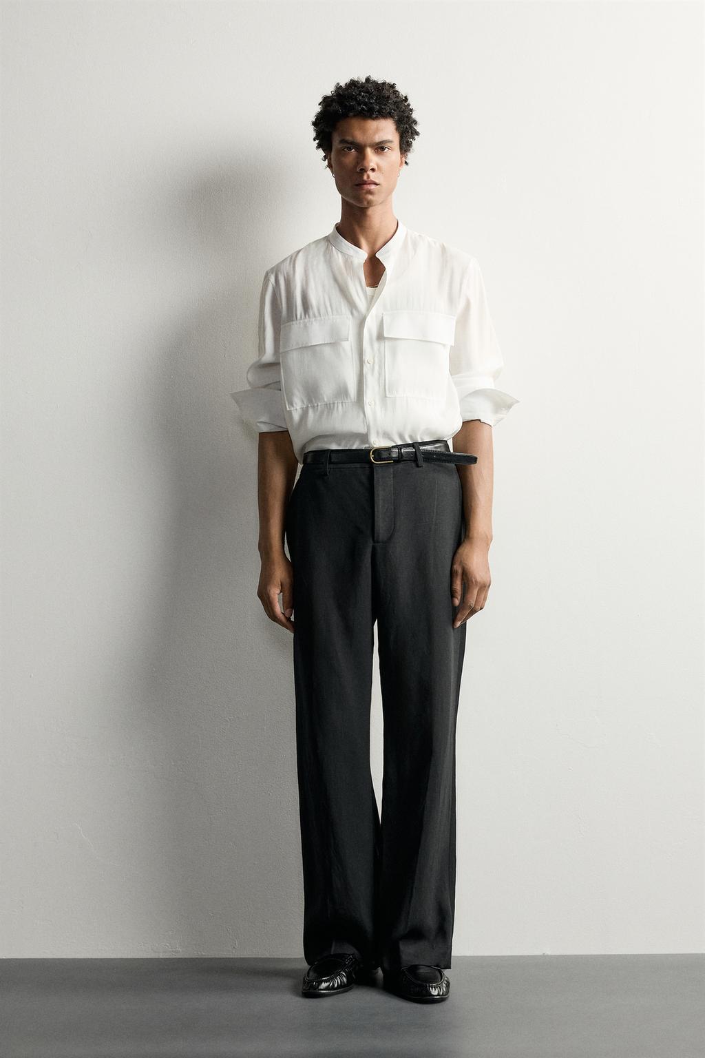 Zara Axıcı relaxed fit köynək