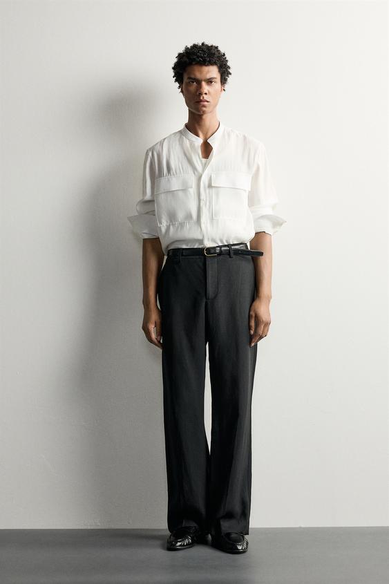 CAMISA FLUIDA RELAXED FIT - Blanco roto de Zara - Imagen 0