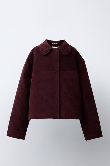 VELVET PETER PAN COLLAR JACKET - Burgundy by Zara - Image 0