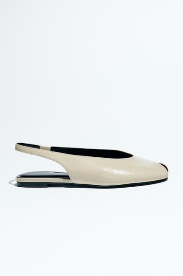 OPEN-TOE SLINGBACK SHOES - white by Zara