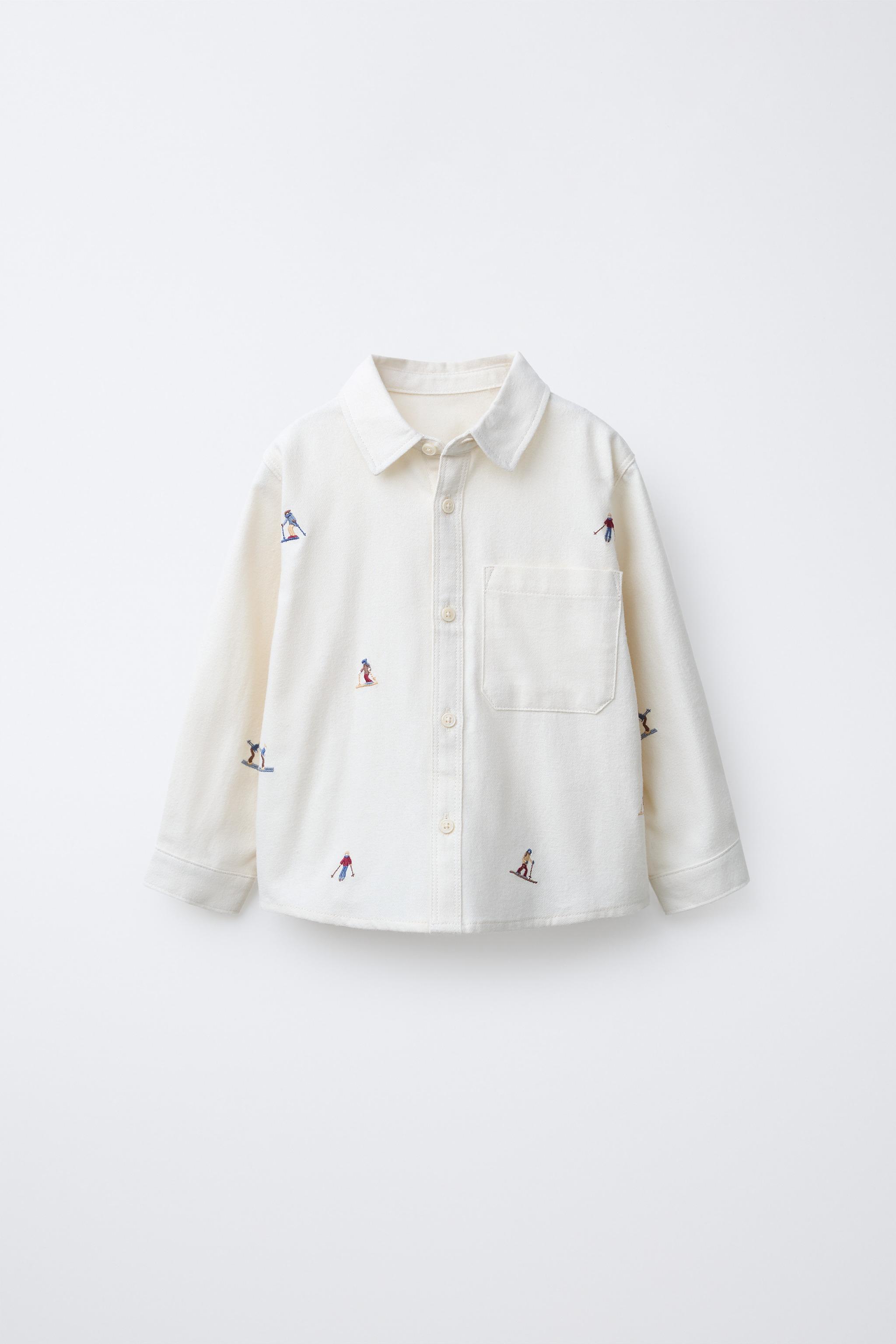 CAMISA SOFT TOUCH BORDADO ESQUIADORES - Cru | ZARA Brasil