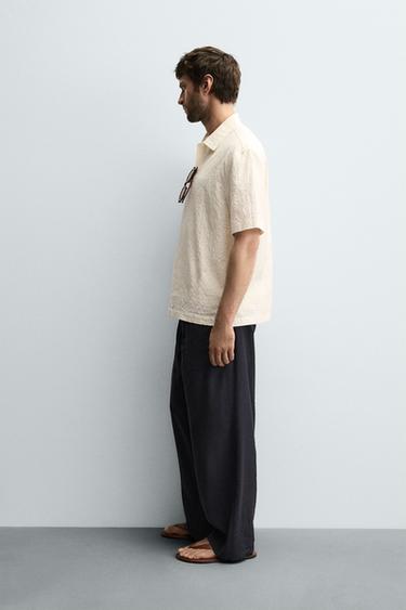 SEERSUCKER POLO SHIRT - White by Zara - Image 3