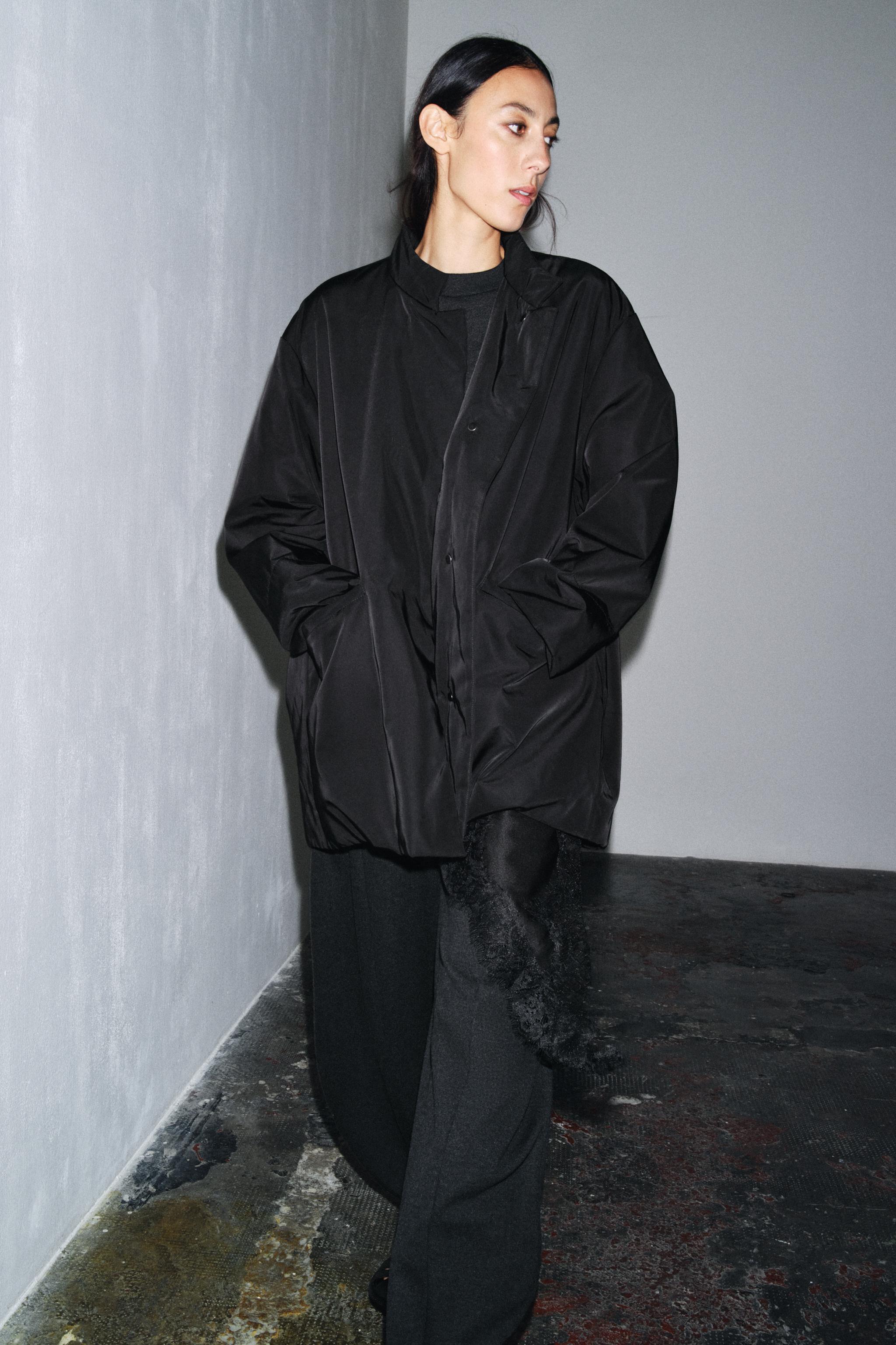 【GARMENT】アウター ブラック系 ポケット穴有り フランス製 サイズ0 JACKET, TYPE P-009B