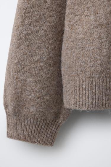 SPARKLY KNIT JUMPER - Brown / Taupe by Zara - Image 3