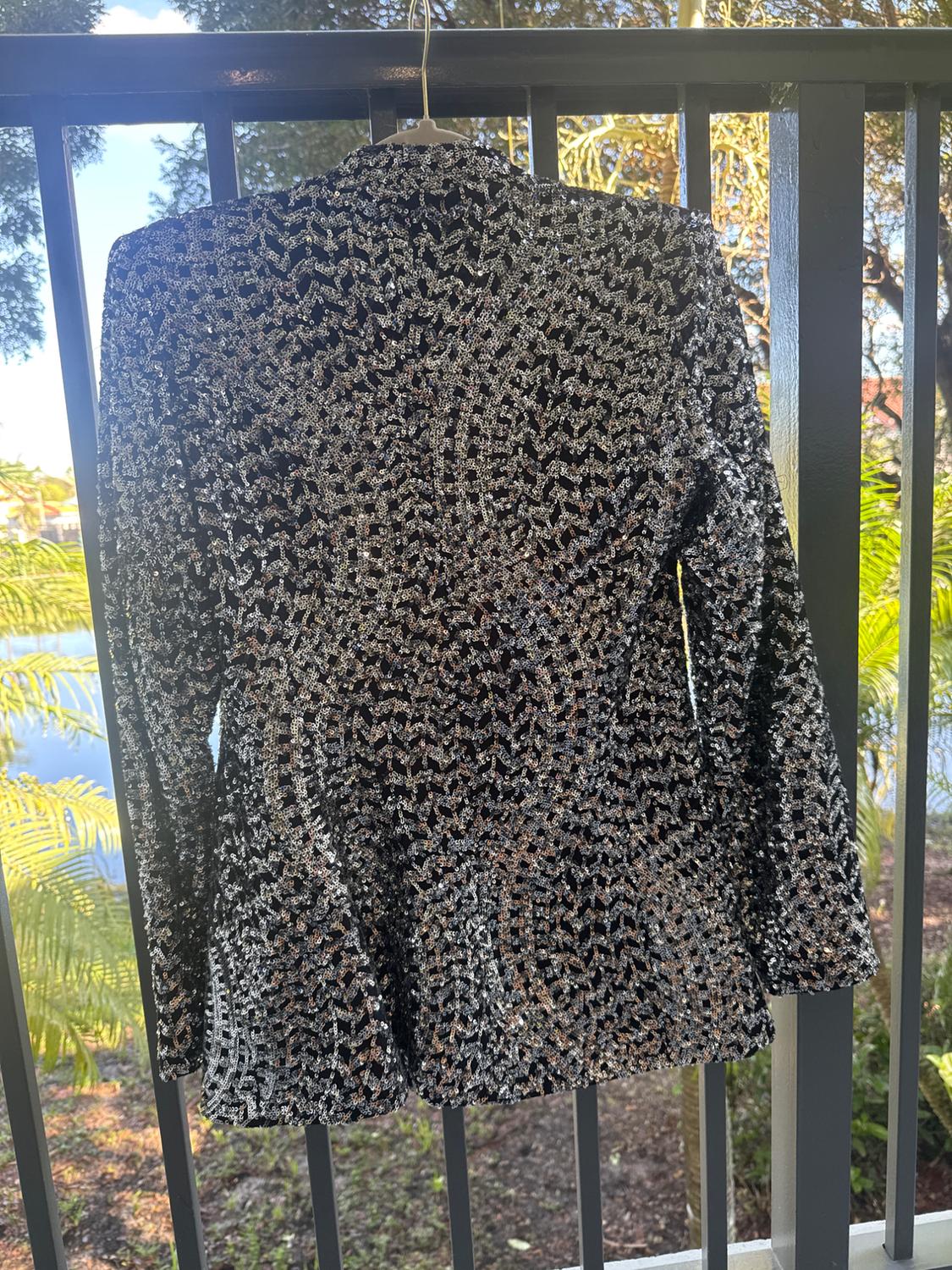 SEQUIN LAPELLESS BLAZER - Image 3