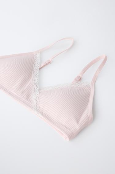 9-14 YEARS / THREE-PACK OF TOPS WITH REMOVABLE PADDING AND LACE TRIM - Pink by Zara - Image 1
