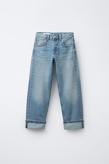 STRAIGHT JEANS WITH HEART PATCHES - Blue by Zara - Image 0