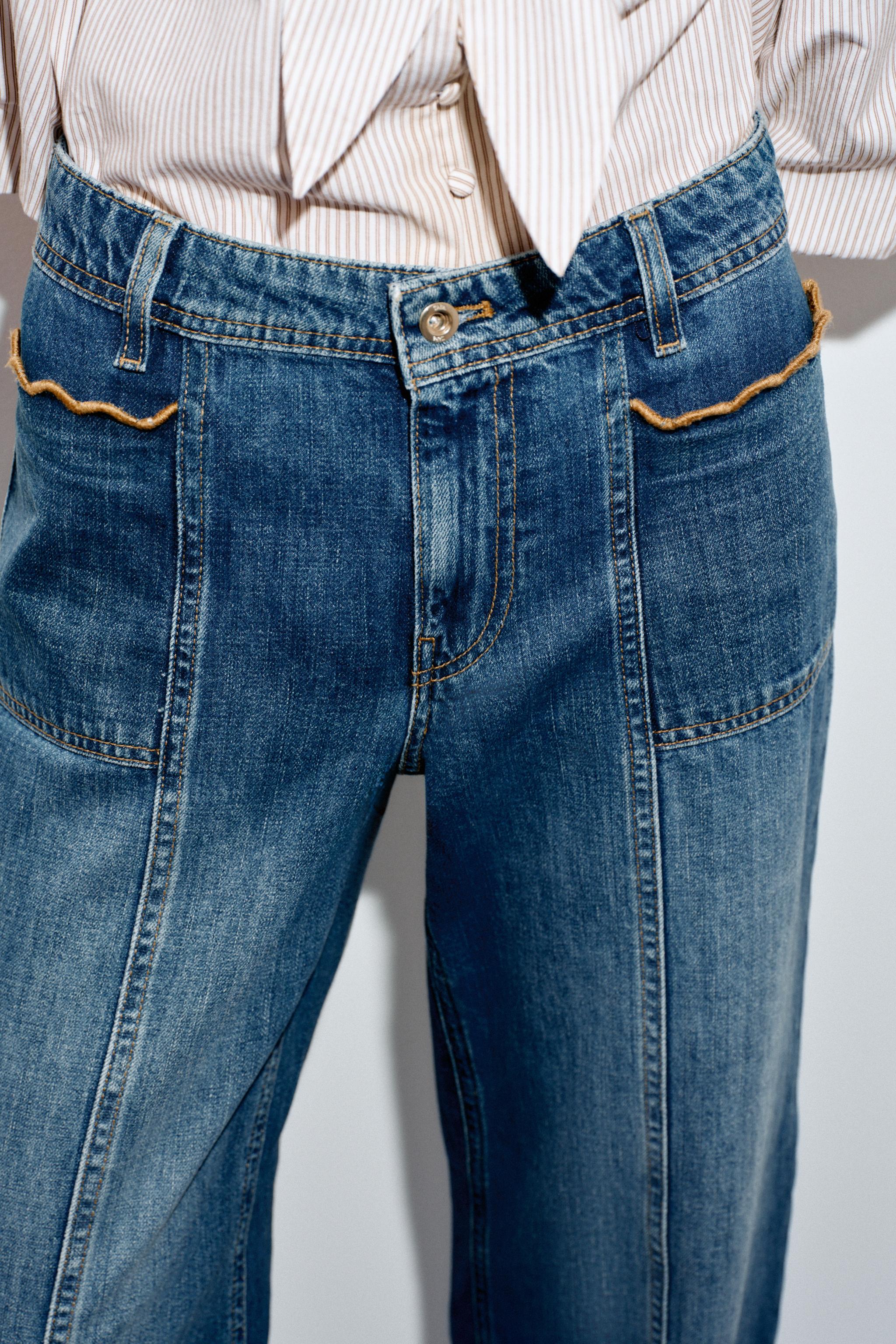 Z1975 CULOTTE HIGH WAIST TOPSTITCHED JEANS