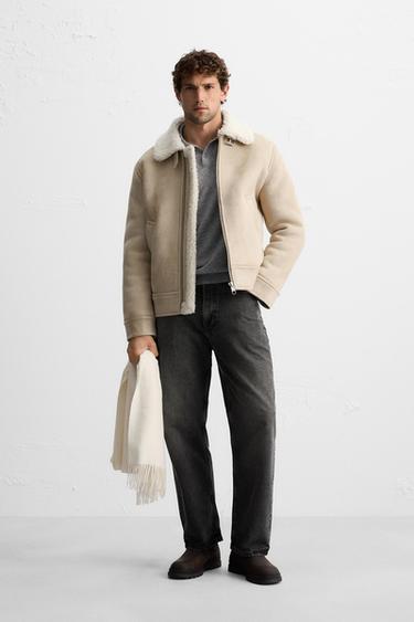ДУБЛЕНКА ИЗ ИСКУССТВЕННОЙ ЗАМШИ — ПЕСОЧНЫЙ от Zara — изображение 0