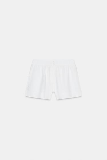 ZW COLLECTION LINEN SHORTS - White by Zara