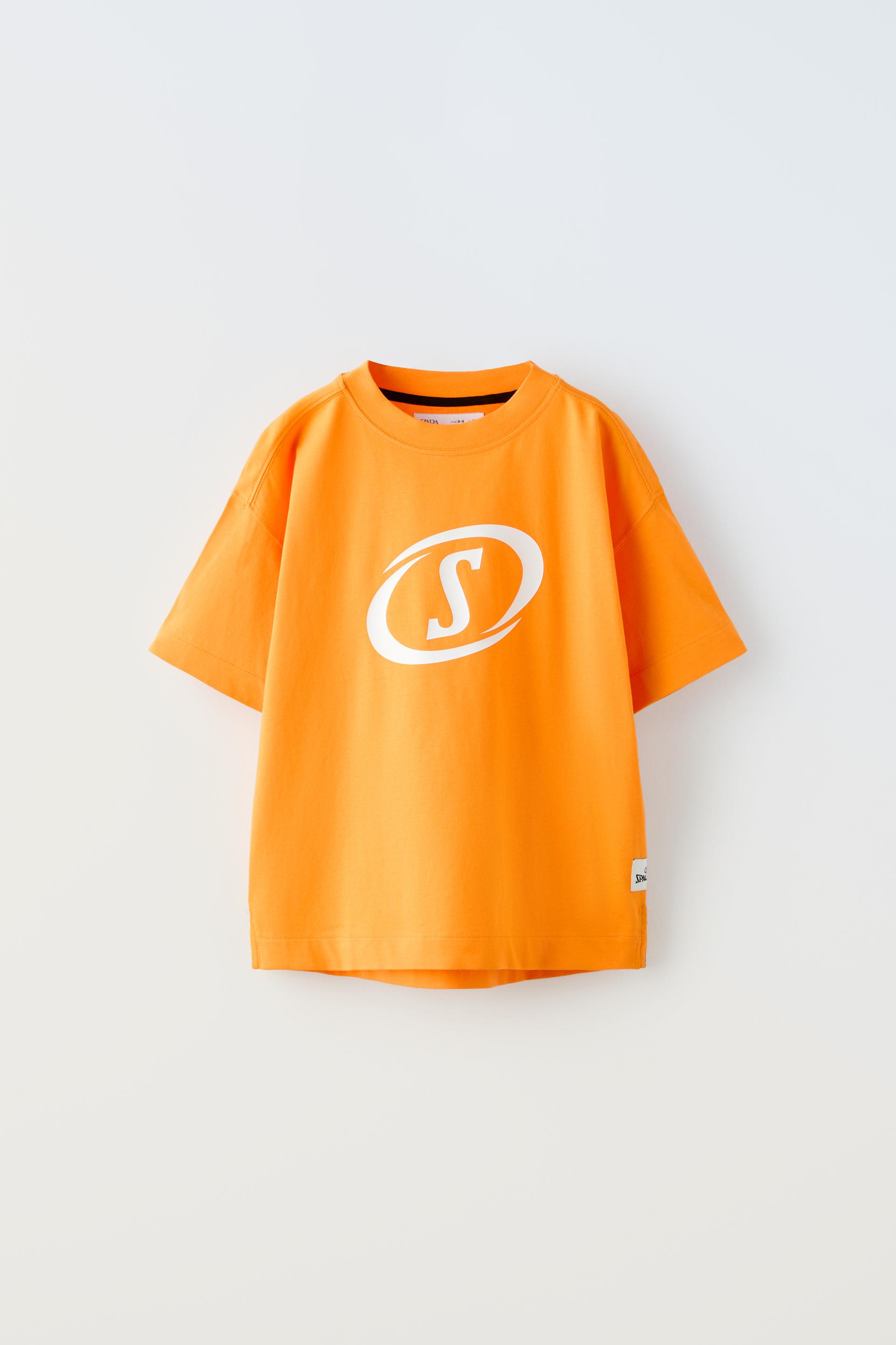 SPALDING ® LOGO LABEL T-SHIRT - Orange | ZARA United States