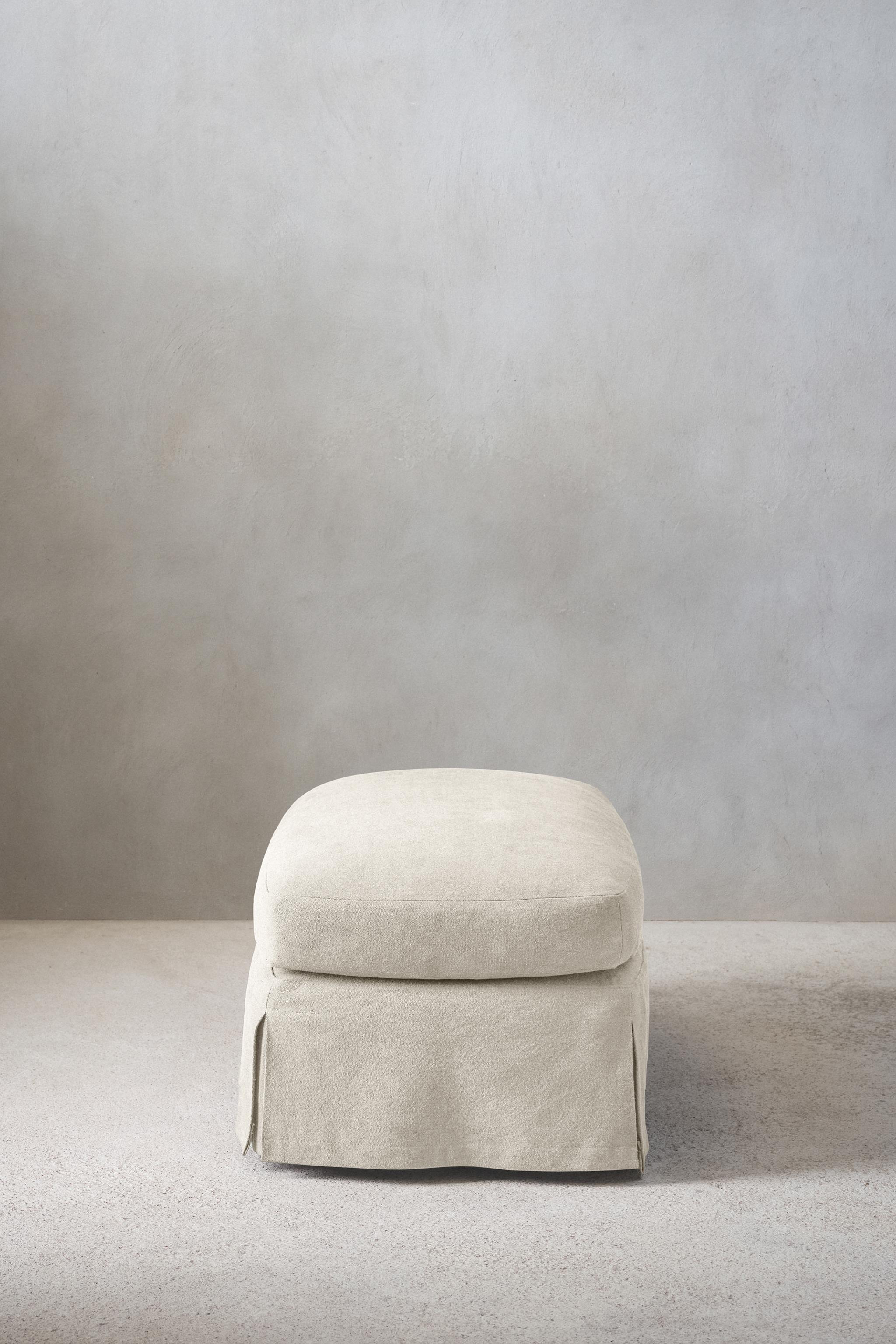 FOOTSTOOL 01 COTTON COVER — Light beige