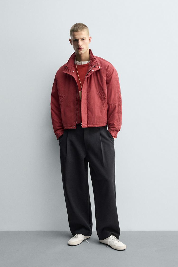 GEFÜTTERTE JACKE MIT GEWACHSTEM FINISH Rot ZARA Deutschland