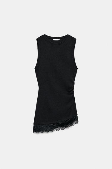 DRAPED LACE TOP - Black by Zara - Image 5
