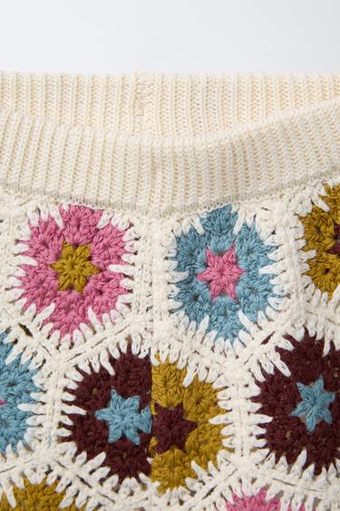 BERMUDA EN MAILLE CROCHET - Multicolore de Zara - Image 2