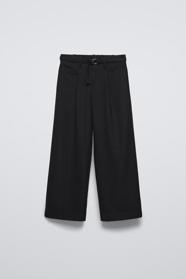 PANTALÓN CINTURÓN - Negro de Zara - Imagen 0
