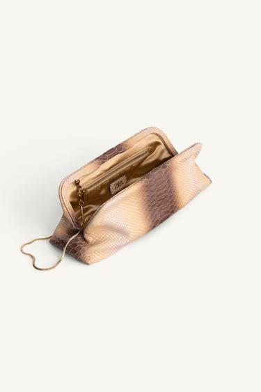 LIMITED EDITION EMBOSSED LEATHER POUCH BAG - Yellow by Zara - Image 3