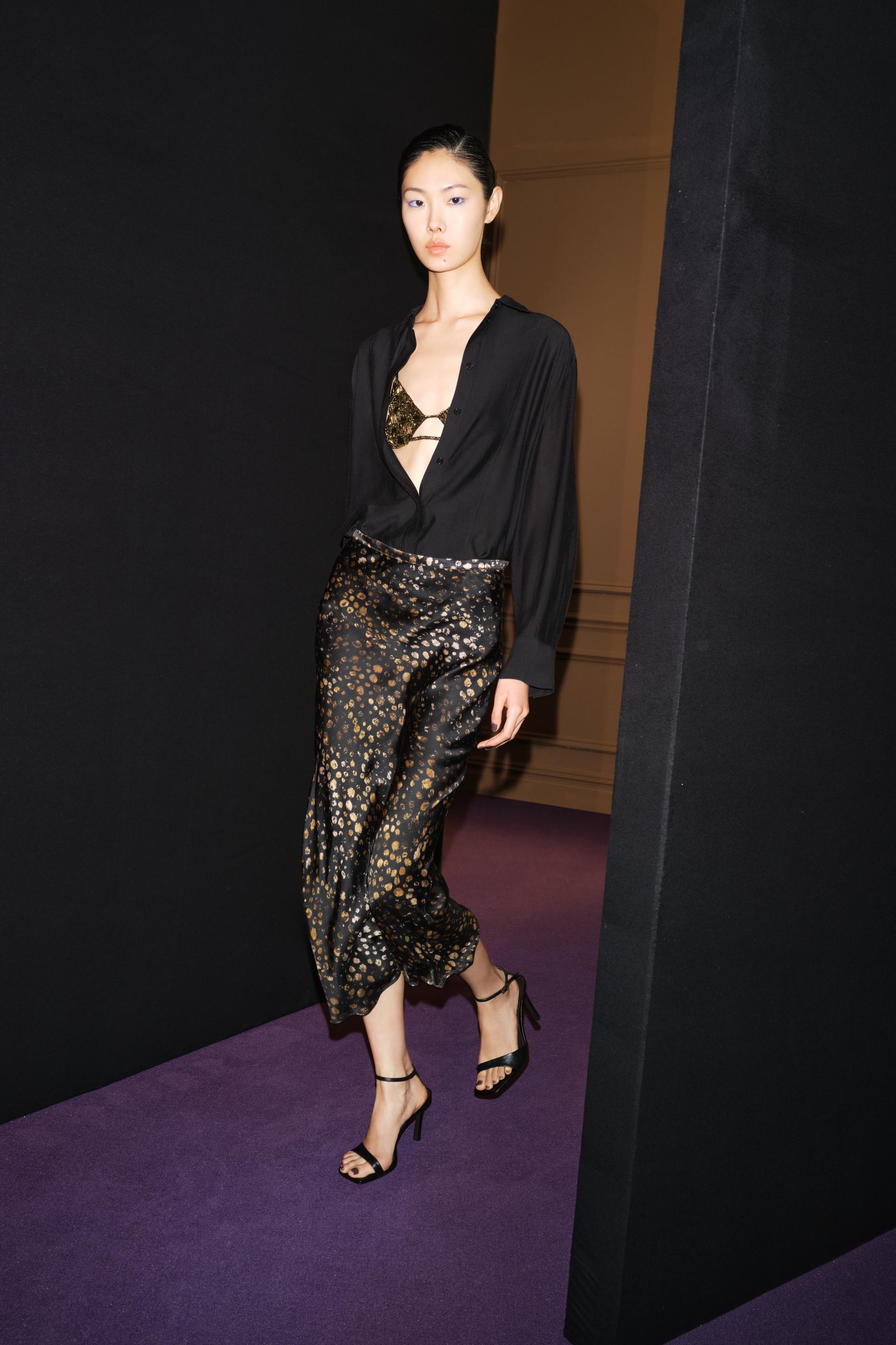 ZW COLLECTION PRINTED SATIN SKIRT - angle 1