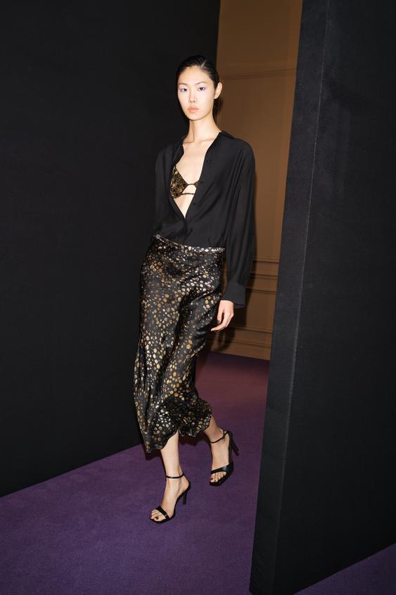ԱՏԼԱՍԵ ՊՐԻՆՏՈՎ ԿԻՍԱՇՐՋԱԶԳԵՍՏ ZW COLLECTION - Սև / Ավազ Zara-ից - Նկար 0