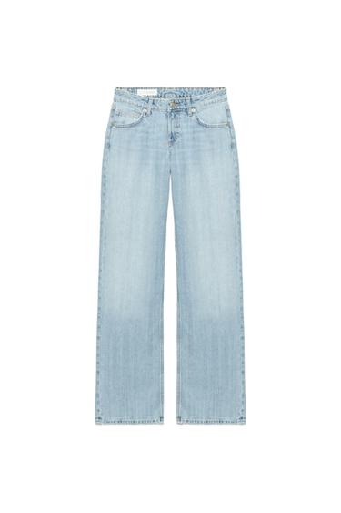 TRF LOW-RISE WIDE-LEG JEANS - Light blue by Zara