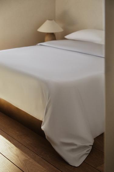 PERCALE DUVET COVER (200 THREAD COUNT) - Light grey by Zara