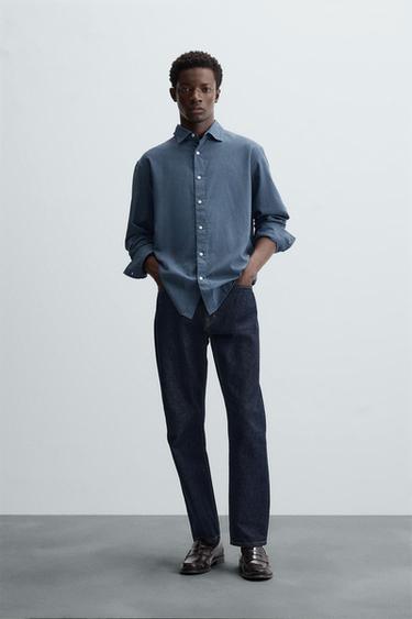 CAMISA REGULAR FIT - Azul de Zara - Imagen 0