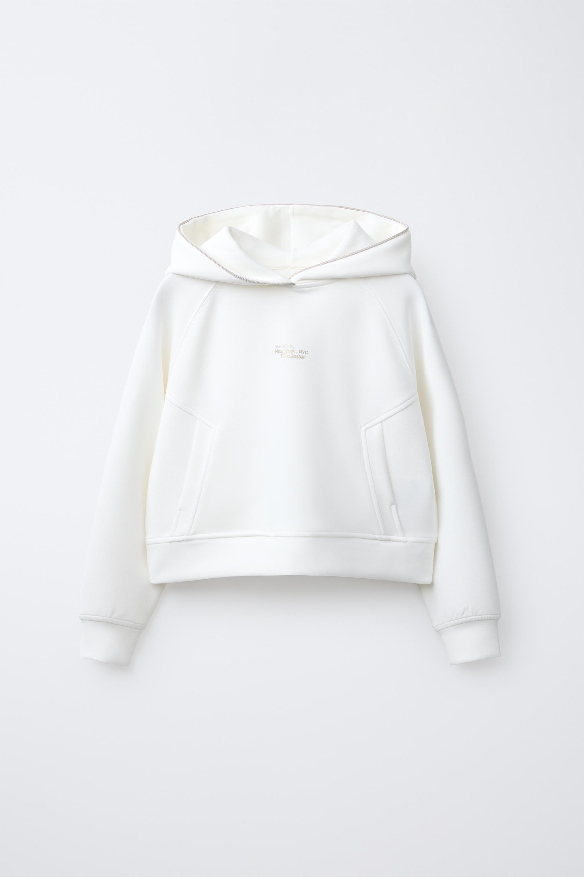 SWEATSHIRT WITH MODAL TEXT - Ecru | ZARA United States