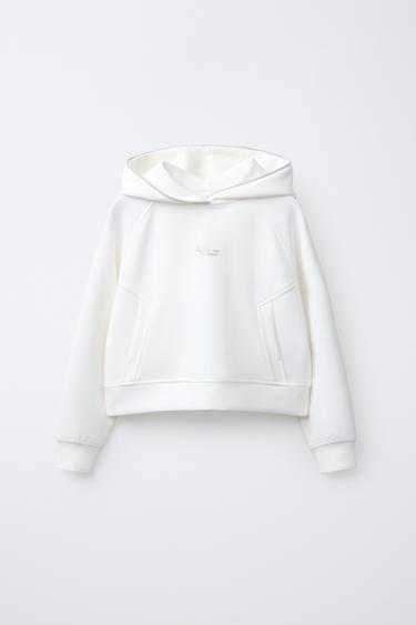 SLOGAN HOODIE WITH MODAL - Ecru by Zara - Image 0