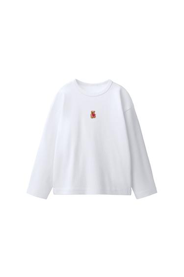Zara EMBROIDERED ANIMAL T-SHIRT - White