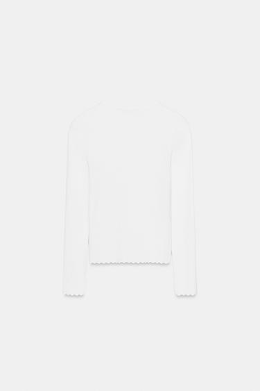 RIB KNIT CARDIGAN - White by Zara - Image 5