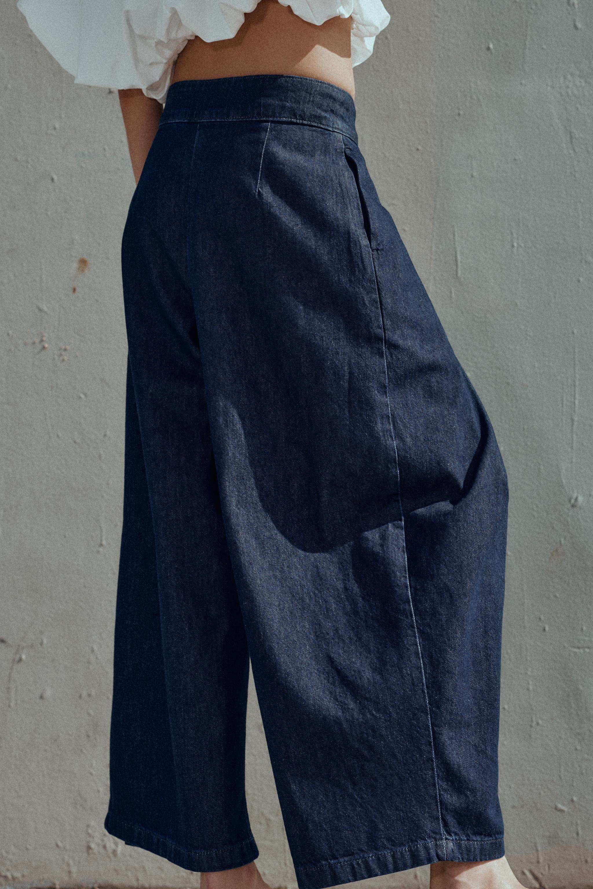 JEAN Z1975 JUPE-CULOTTE TAILLE HAUTE À PINCES