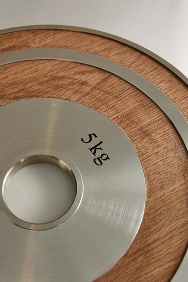 SET OF WOODEN DISC WEIGHTS (SET OF 2) - Matte silver by Zara - Image 2