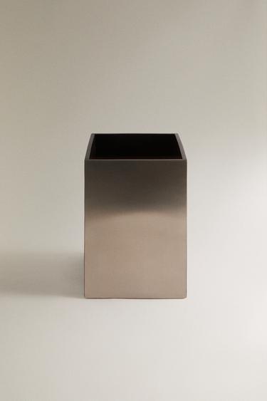 RECTANGULAR METAL WASTEPAPER BASKET - Brown by Zara - Image 0