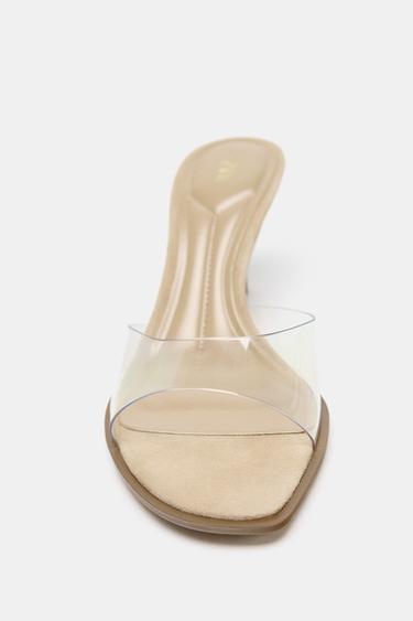 VINYL HEELED SANDALS - Light beige by Zara - Image 3
